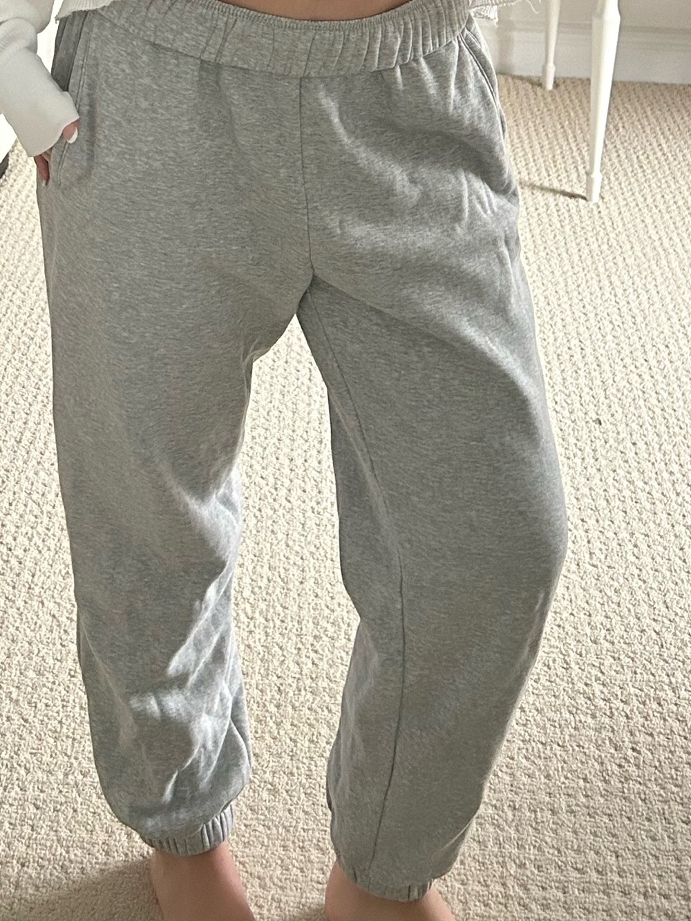GAP Heather Gray Elastic Waistband Jogger